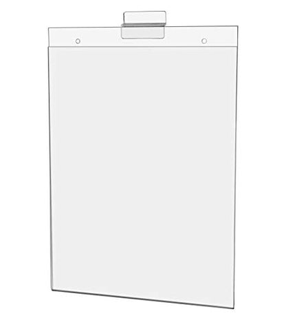 Marketing Holders 10 Pack Slatwall Sign Holder for 8.5" x 11" Advertisements Notices and Flyers in Retail Stores Boutiques and Showrooms Clear Acrylic Literature Sleeve No Assembly Required - size: 8.5" w x 11" h