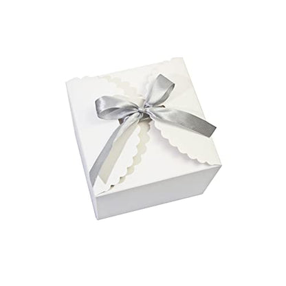 WEWILUCK Small White Gift Boxes with Lids, 10 Party Favor Boxes, 4.75 Inch - color: White-Medium(4.75"x4.75"x3.53"), size: Medium(4.75"x4.75"x3.53")