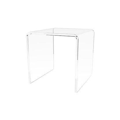 Marketing Holders Clear Acrylic Riser Platform 3 Inch Wide Square Display 3 Sides Retail Countertops Merchandise Showcase Lucite Podium One Piece Stand Counter Pedestal - size: 3"W x 3"H