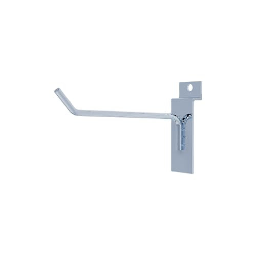 4" Slatwall Hooks Chrome Metal, 25pcs Silver Slat Wall Accessories - color: Chrome, size: 4 Inch