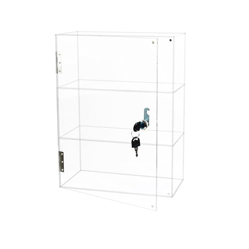 3 Shelf Locking Display Case with Key, Acrylic Countertop Cabinet - size: Acrylic Display Case-3