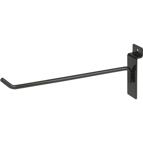 Econoco 8” Slatwall Deluxe Hooks, Slatwall Hooks, Display Hooks for Panel, Black (Pack of 96) - color: Black, size: 8" Length