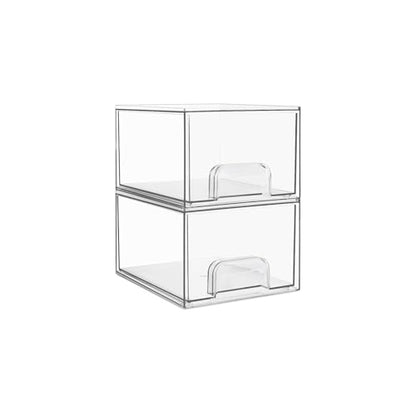 Vtopmart 2 Pack Small Clear Stackable Storage Drawers for Desk, Countertop - style: 2pack-Clear