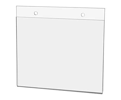 Marketing Holders 25 Pack Wall Sign Holder with Hanging Hardware for 7" x 5" Graphic Flyers and Advertisements with Predrilled Holes for Libraries and Retail Stores Clear Acrylic Sleeve - size: 7" w x 5" h