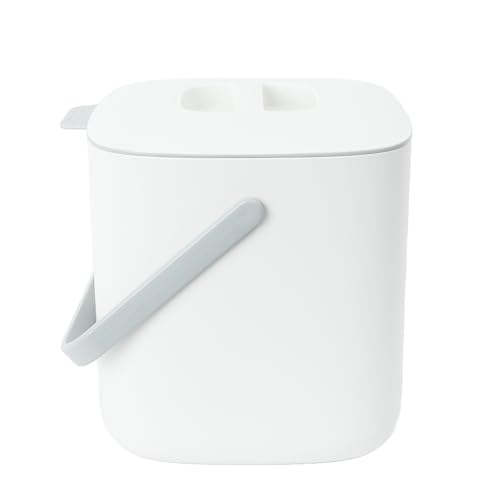 Blue Ginkgo Kitchen Compost Bin, 2.6L Countertop Compost Bin, White - color: White, size: 0.69 gal / 2.6 L (Single Handle)