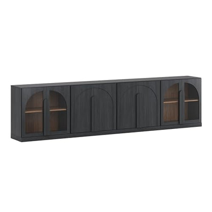 BELLEZE Bijou 4-Piece Modular Sideboard Buffet Cabinet - Ebony - color: Bijou Ebony Aabb