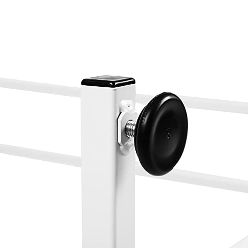 MyGift White Metal Garment Rack, Double Rod Clothes Hanger Stand - color: White