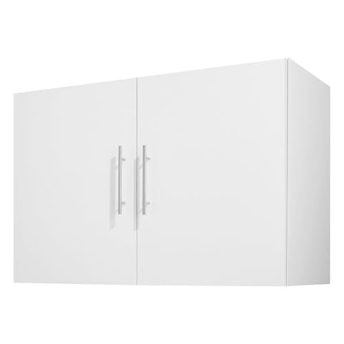 VEVOR Laundry Room Wall Cabinet, 2-Tier Wall Mounted Hanging Cabinet with Adjustable Shelf, 36 in Cupboard Storage with 2 Doors, for Kitchen, Bathroom, Laundry, 16 x 36 x 24 in (D x W x H), White - size: 36 Inch, style: 2 Doors