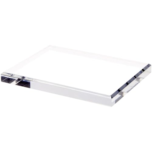 Plymor 8" W x 6" D x 0.75" H Clear Rectangular Display Base - size: 8" x 6" x 0.75"