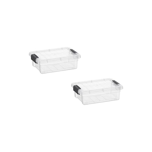 Superio 0.7 Quart Mini Clear Plastic Storage Container with Lid, Stackable Small Organizer Box for Crayons, Art Supplies, Beads, Sewing, Stationery & Food Storage, 2 Pack - size: 0.7 Quart