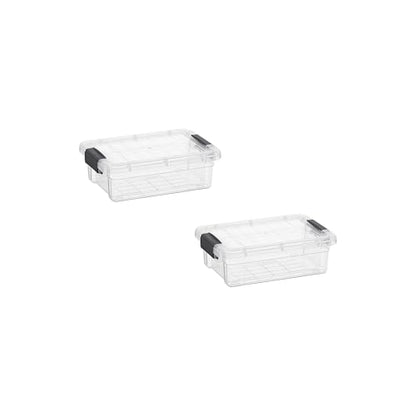 Superio 0.7 Quart Mini Clear Plastic Storage Container with Lid, Stackable Small Organizer Box for Crayons, Art Supplies, Beads, Sewing, Stationery & Food Storage, 2 Pack - size: 0.7 Quart