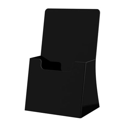 Marketing Holders Brochure Holder 4.25" Black Acrylic Single Pocket Trifold Countertop Literature Organizer for Retail Stores and Business Advertising Display Stand - size: Single Pocket Black