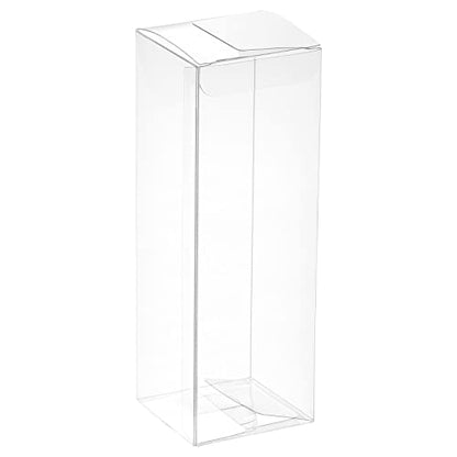 MECCANIXITY Plastic Retail Boxes 2"x2"x5.9" (50x50x150mm) Gift Box with Protecting Film for Candy, Cookies, Christmas, Wedding, Party Wrapping Clear Pack of 20 - size: 2"x2"x5.9"