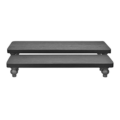 Ikee Design 2 Pcs Set Wooden Display Riser, Cupcake Dessert Display Riser - color: Black