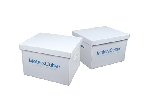 Collapsible Storage Bins with Lids [2 Pack], Heavy Duty Plastic Moving Boxes, Waterproof Stackable Totes for Home Organization, Office File Storage & Moving Supplies, 17x13.4x11 Inch