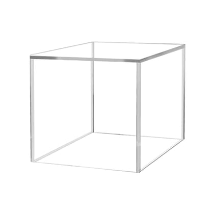 4 Pack 10" Acrylic Display Riser Box with One Open Side No Lid Versatile Clear Square Retail Merchandise Storage Bin or Product Platform No Assembly by Marketing Holders