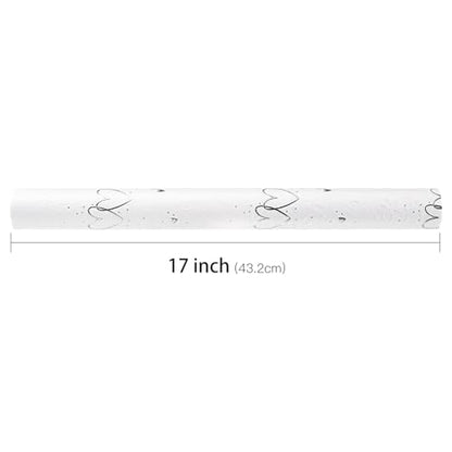 LeZakaa Wedding Kraft Wrapping Paper Roll, Doves Flowers 3D Embossed & Silver Foil Hearts Design Party Gift Wrap for Wedding Bridal Shower Anniversary Mothers Day Birthday,Mini Roll,17 In x 16.4 Ft - color: Silver hearts, size: 17 in x 16.4 ft