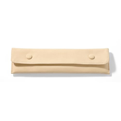 Oirlv Beige Velvet Bracelet Necklace Storage Pouch - color: White, size: 8.66"×2.36"