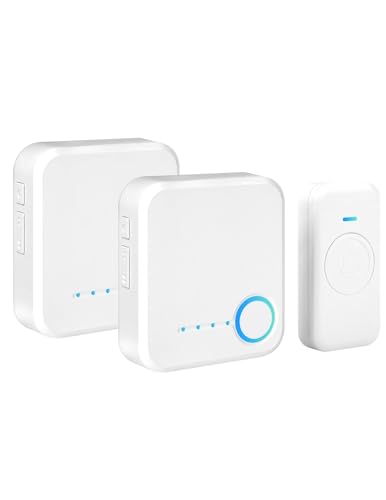 Wireless Doorbell 1000ft Range, Loud Waterproof Door Bell with 60 Melodies - color: White-1 Button +2 Receivers