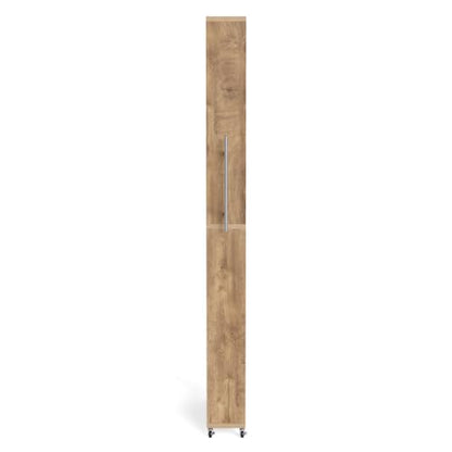 LITTLE TREE 63-Inch Slim Storage Cart on Wheels, 5-Tier Tall Narrow Mobile Shelf Organizer, Rolling Utility Cart with Metal Handle for Kitchen, Dining Room, Small Spaces, Brown - color: Brown