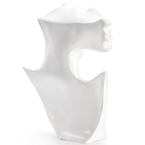 SOUJOY Jewelry Mannequin Display, Resin Display Stand Bust, Boutique Earring Holder Organizer for Show Jewelry, Necklace, Earrings, Rings, White (Pack of 2) - size: 7.5"L x 2.1"W x 11"H (Pack of 2)