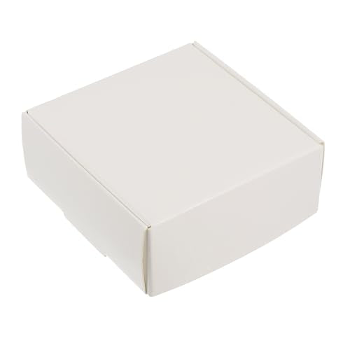 PATIKIL 3"x3"x1.5" Paper Soap Box, 20 Pack Homemade Soap Boxes Square Presents Packaging Boxes for Birthday Christmas DIY Craft, White - color: White