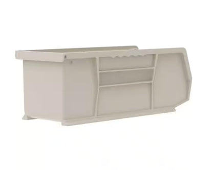 Stackable Stone Color Plastic Storage Bins, 12-pack XH39770