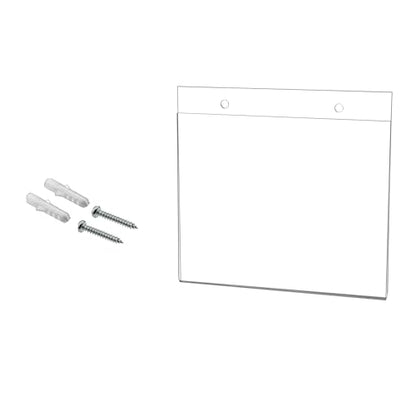 Marketing Holders 25 Pack Wall Sign Holder with Hanging Hardware for 7" x 5" Graphic Flyers and Advertisements with Predrilled Holes for Libraries and Retail Stores Clear Acrylic Sleeve - size: 7" w x 5" h