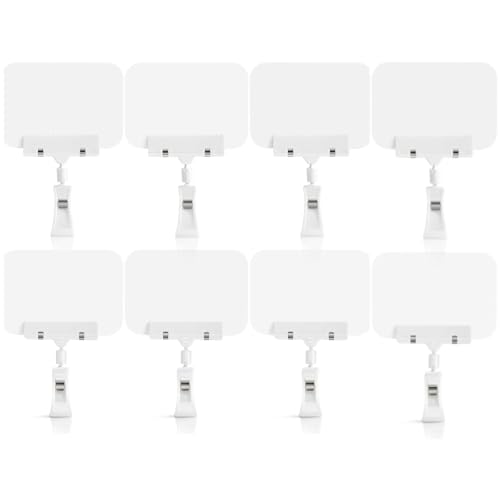8pc 5.8 x 4.1” Chalkboard Sign with Clips, Double Sided Swivel Holder Clips - color: 8 5.8 x 4.1" White Clips