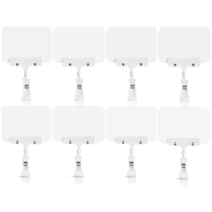 8pc 5.8 x 4.1” Chalkboard Sign with Clips, Double Sided Swivel Holder Clips - color: 8 5.8 x 4.1" White Clips