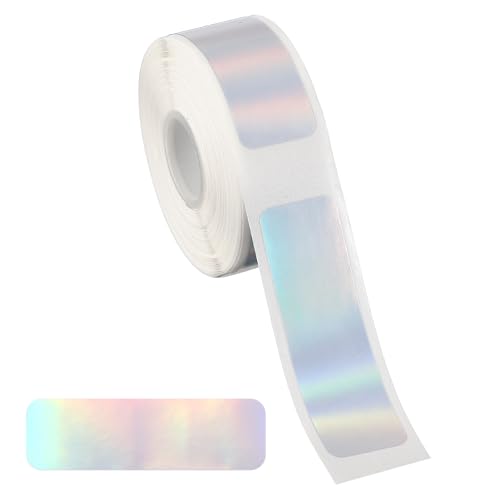 PATIKIL Holographic Thermal Label Stickers, 1.6x0.5 Holographic Thermal Label Self Adhesive Print Paper Refill 160 Tape/Roll for Name Tag Barcode Address, Silver - color: Silver, size: 1.6x0.5"