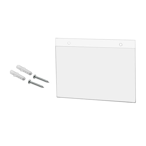 Wall Sign Holder for 8.5" x 5.5" Advertisements Price Lists and Hours of Operation in Retail Stores and Restaurants Clear Acrylic with 2 Pre Drilled Holes and Hanging Hardware by Marketing Holders - size: 8.5"w x 5.5"h