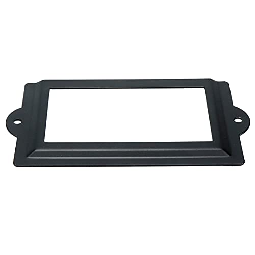 Antrader 6 Pcs 3.3" x 1.8" Office Label Holder, Metal Label Frame, Matte Black, with Screws