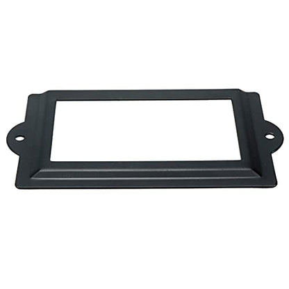 Antrader 6 Pcs 3.3" x 1.8" Office Label Holder, Metal Label Frame, Matte Black, with Screws