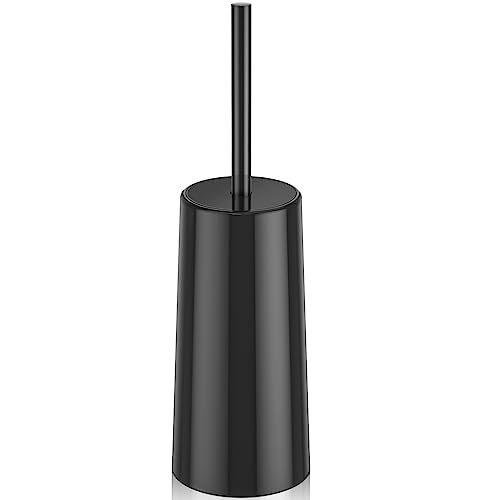 Toilet Brush and Holder, Toilet Brush Stainless Steel, Toilet Bowl Brush for Bathroom Toilet-Ergonomic, Elegant,Durable (Black) - color: Black
