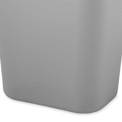 Rubbermaid 6 Pack 2955GRA Deskside Plastic Wastebasket, Rectangular, 3 1/2 gal, Gray