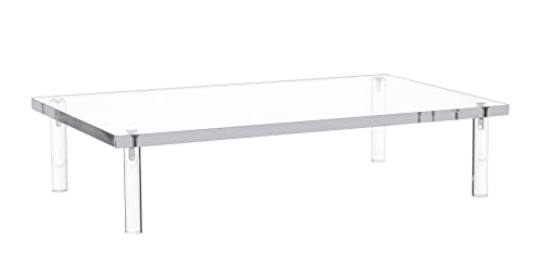 Jusalpha Acrylic Monitor Stand - 10mm Thickness Clear Platform - 14.5'' x 9'' x 3.4'' Desktop/ Laptop/ Monitor Riser Stand- for Laptop, Printer, Computer, Flat Screen LCD TV (1 Stand)