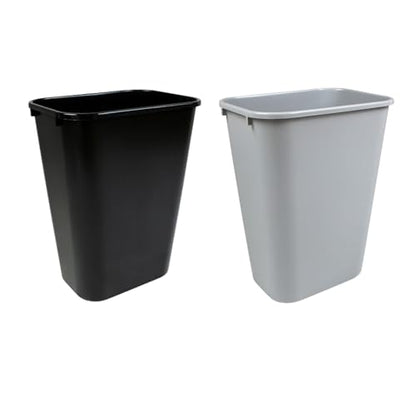Rectangular Commercial Office Trash and Recycling Combo Bins Wastebasket Deskside B (Black and Grey, 10 Gallon) - color: Black and Grey, size: 10 Gallon