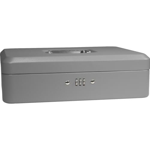 BARSKA 12-Inch Cash Box with Combination Lock , Gray - size: 12 Inch, style: Combo Lock