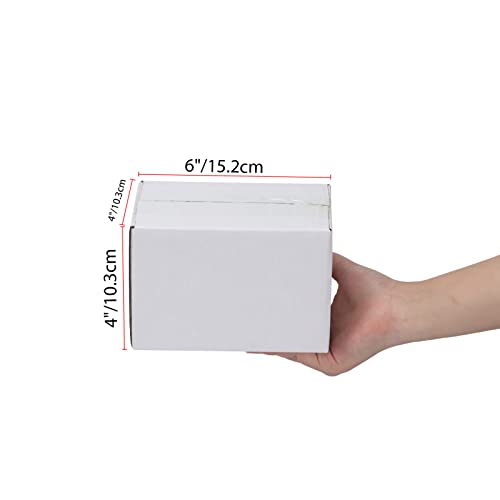 Calenzana 6x4x4 Shipping Boxes Set of 50, White Corrugated Cardboard Box for Mailing Packing Gifts Small Business - size: 6x4x4, style: 50 Pack