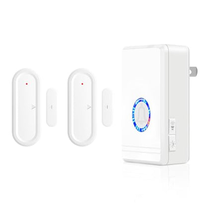 GreenCycle Wireless Door Open Sensor Chime, Door Entry Chime - color: 1 plug recevier+ 2 chime