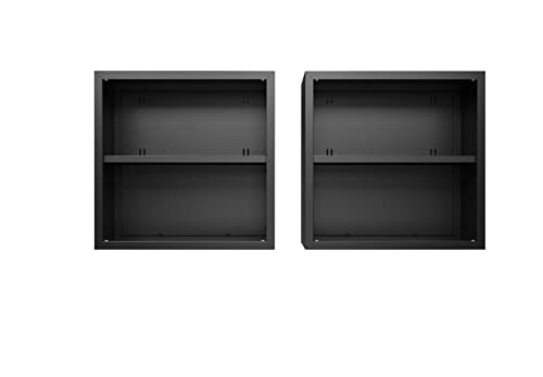 Manhattan Comfort Fortress Storage Units, Charcoal Gray - color: Charcoal Gray, style: Dual Floating
