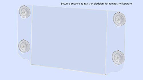 6 Pack Suction Cup Sign Holder for 7" x 5" Important Notices Hours of Operation Emergency Contact Information Clear Acrylic Window Mount Double Sided Sleeve for Office Spaces by Marketing Holders - size: 7"w x 5"h