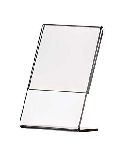 6 Pack Small Vertical Business Card Frame 2.25 x 3.25 Side Loading Clear Acrylic Name Plate Table Setting Display Stand Holders Table Tent Countertop Sign Holder by Marketing Holders - size: 2.25"W x 3.25"H