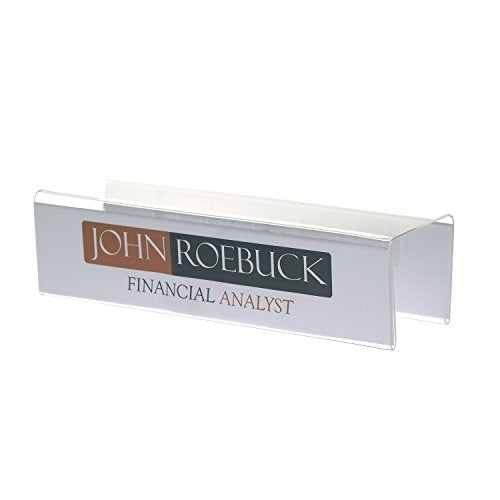 Source One Deluxe Clear Acrylic Cubicle Sign Holder & Name Plates 3 inch double sided USA - color: Name Plate Double Sided, size: 3 Inch Hook
