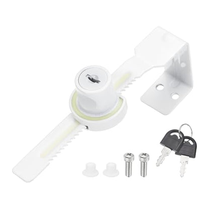 1.7" Luminous Sliding Glass Door Ratchet Lock Fit 1.18-1.57" White - color: White, size: 1.7"