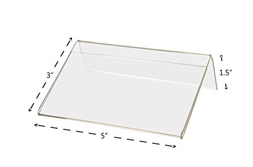 Marketing Holders 6 Pack Acrylic Sign Holder for 5" x 3" Printed Materials Clear Slant Back Plastic Countertop Side Load Graphic Image Display for Retail Stores Hotels Offices and Restaurants - size: 5"W x 3"H
