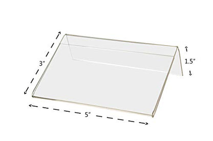 Marketing Holders 6 Pack Acrylic Sign Holder for 5" x 3" Printed Materials Clear Slant Back Plastic Countertop Side Load Graphic Image Display for Retail Stores Hotels Offices and Restaurants - size: 5"W x 3"H