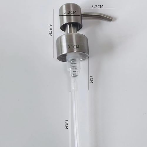 2 Pcs Stainless Steel Pump Head Soap Pump Replacement Spare Liquid Pumps Dispenser Heads Lotion Bottle Pumps Heads Hand Sanitizer Containers Press Head for Standard 28/400 (26 mm - 28mm) Neck Size