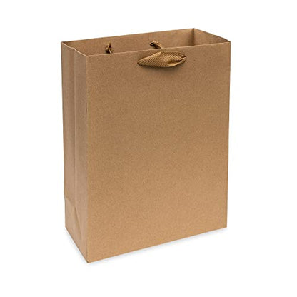Prime Line Packaging Small Brown Gift Bags with Handles, 6x3x9 In, 50 Pack - size: 1 Count (Pack of 50)